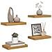 Scaffale da parete 4 pcs Beige 40 x 23,5 x 4 cm - Foto miniatura 3