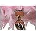 Lampada Da Tavolo Cart Rosa Con Base Sinuosa In Metallo E Paralume In Piume Rosa - Foto miniatura 2