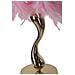 Lampada Da Tavolo Cart Rosa Con Base Sinuosa In Metallo E Paralume In Piume Rosa - Foto miniatura 4