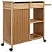 Carrello da Cucina con Ruote Naturale 90,5 x 36 x 86,5 cm Bambù - Foto miniatura 7