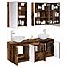 Set di Armadi da Bagno 5 pcs Legno antico 53 x 15,5 x 70 cm - Foto miniatura 3