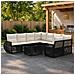 Set Divano da Giardino 9 pz Nero e Bianco Crema polyrattan - Foto miniatura 7