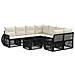 Set Divano da Giardino 9 pz Nero e Bianco Crema polyrattan - Foto miniatura 1