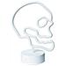 Teschio con supporto e luce al neon 18x25 cm - Foto miniatura 1