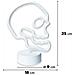 Teschio con supporto e luce al neon 18x25 cm - Foto miniatura 3