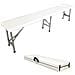 Panca In Plastica Resistente Panca Portatile Pieghevole 183 X 43 X 30 Cm Bianco Pacco Da 2 Pieghevole A Met? ? Capacit? ? Di Seduta: 2 A 4 Persone Per Banco - Foto miniatura 3