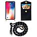 Cadorabo Catena Di Telefoni Cellulari Compatibile Con Apple Iphone X / Xs In Nero Argento - Coperchio Protettivo In Silicone Con Anelli D'oro, Cinturino In Corda E Custodia Staccabile - Foto miniatura 10