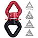 Battente Girevole 40kn Micro Rotator Girevole Dispositivo Rotazione Spinner Per Swing Danza Aerea Yoga Altalena Appesa Hammock Arrampicata Su Roccia Albero Arborist Ce Certificato (rosso Nero)  - Foto miniatura 2