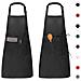 2 Confezioni Grembiule Da Cucina Impermeabile Regolabile Chef Grembiule Con Tasche Per La Casa Ristorante Artigianato Giardino Barbecue Scuola Coffee House Grembiule Per Donne Degli Uomini (rosa)  - Foto miniatura 1