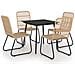 Set Da Pranzo Da Giardino 5 Pz In Polyrattan E Vetro - Foto miniatura 1