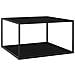 Tavolino Da T Nero Con Vetro Nero 90x90x50 Cm - Foto miniatura 1