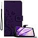 Custodia Compatibile Con Huawei Y6 2019 In Lilla Scuro Fiore - Coperchio Protettivo In Design Floreale Con Chiusura Magnetica, Funzione Stand E Slot Per Carte - Foto miniatura 1