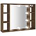Mobile A Specchio Con Led Rovere Marrone 76x15x55 Cm - Foto miniatura 1