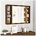 Mobile A Specchio Con Led Rovere Marrone 76x15x55 Cm - Foto miniatura 8