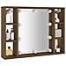 Mobile A Specchio Con Led Rovere Marrone 76x15x55 Cm - Foto miniatura 10
