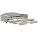 Divano Letto Estraibile Cassetti Grigio Chiaro 100x200 Velluto - Foto miniatura 2