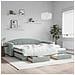 Divano Letto Estraibile Cassetti Grigio Chiaro 100x200 Velluto - Foto miniatura 1