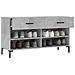 Panca Porta Scarpe Grigio Cemento 102x35x55cm Legno Multistrato - Foto miniatura 5