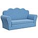 Divano Letto Per Bambini A 2 Posti Blu In Morbido Peluche - Foto miniatura 2