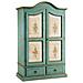 Armadio Classico In Legno Bicolore Azzurro E Decori L. 122 P. 60 H. 200 - Foto miniatura 1