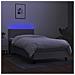 Letto a Molle Materasso e LED Grigio Chiaro 80x200 cm Tessuto - Foto miniatura 7