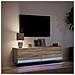 Mobile TV a Parete con Luci LED Rovere Sonoma 140x31x38 cm - Foto miniatura 5