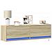 Mobile TV a Parete con Luci LED Rovere Sonoma 140x31x38 cm - Foto miniatura 7