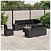 Set Divani Da Giardino 9 Pz Con Cuscini Nero In Polyrattan - Foto miniatura 1