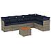 Set Divani Da Giardino 8 Pz Con Cuscini Grigio In Polyrattan - Foto miniatura 2