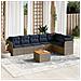 Set Divani Da Giardino 8 Pz Con Cuscini Grigio In Polyrattan - Foto miniatura 1