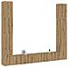 Mobili Tv A Parete 6 Pz Rovere Artigianale Legno Multistrato - Foto miniatura 1