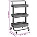 Carrello Da Cucina 3 Ripiani Grigio 42x35x85 Cm Ferro E Abs - Foto miniatura 6