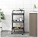 Carrello Da Cucina 3 Ripiani Grigio 42x35x85 Cm Ferro E Abs - Foto miniatura 7