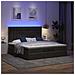 Struttura Letto Pouf con Materassi Nero 200x200 cm Velluto - Foto miniatura 3