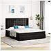 Struttura Letto Pouf con Materassi Nero 200x200 cm Velluto - Foto miniatura 4