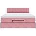 Struttura Letto Pouf con Materasso Rosa 140x200 cm in Velluto - Foto miniatura 5