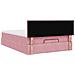 Struttura Letto Pouf con Materasso Rosa 140x200 cm in Velluto - Foto miniatura 9