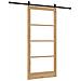 Set Porta Scorrevole  con Hardware 93x202 cm Legno Massello di Pino, Porta Interna  con Vetro 'ORKDAL'93x202x4 cm Legno Massello di Pino - Foto miniatura 6