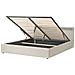 Letto Ottomana Con Led Tessuto Armelle 180 X 200 Cm Beige - Foto miniatura 2