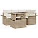 Set Divano da Giardino con cuscino 5 pcs Beige Poly Rattan - Foto miniatura 1