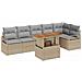 Set Divano da Giardino 7 pcs Beige Poly Rattan - Foto miniatura 1