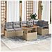 Set Divano da Giardino 7 pcs Beige Poly Rattan - Foto miniatura 2