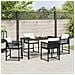 Set da Pranzo per Giardino 5 pcs Nero polyrattan - Foto miniatura 4