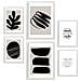 Set Di 6 Stampe Collezione Di Piatti In Bianco E Nero Con Collage Estetico Per La Decorazione D'interni A3 & A4 Cornice Bianca - Foto miniatura 1