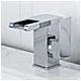 Rubinetto per lavabo da bagno, Blackswan, tipo M188, modello corto cromato con bocca a cascata e LED, misura 12,5 cm - Foto miniatura 3