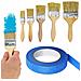 Set Di Pennelli Sintetici + Nastro Adesivo Blu 40 Mm X 50 M - Finitura Senza Striature | Per Pareti E Mobili | Alta Qualità E Precisione - Foto miniatura 1