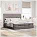 Struttura Letto Pouf con Materassi Tortora 160x200cm in Tessuto - Foto miniatura 3