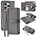 Cover Cartera per iPhone 15 Pro Max - Pelle /PU, Grigio - Foto miniatura 1