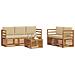 Set divani 6 pcs Naturale e Beige Legno di Acacia Massello - Foto miniatura 3