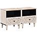 Mobiletto da Letto con cassetto 2 pcs Bianco 40 x 33 x 46 cm - Foto miniatura 1